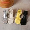 Aphixta Klassische 5 cm Quadratische Ferse Frau Sandalen Schmale Bands Silber Schnalle Design Elegante Frau Schuhe Heels Sandalen