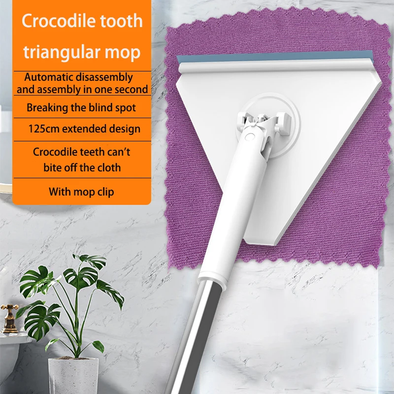 360 ° Rotierenden Mini Mopp Hände-freies Waschen Küche Reinigung Dreieckigen Mopp Bad Reinigung Tuch Wc Mopp Clip Haushalt Faul Image