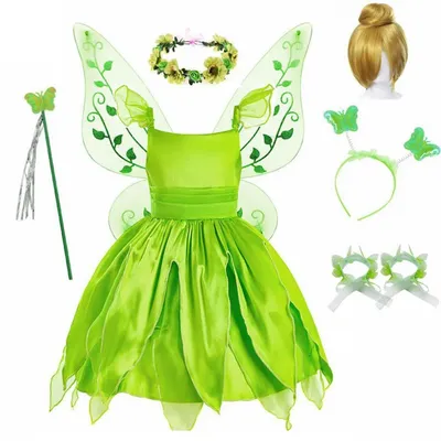 Mädchen Blumenfee Dress Up Kinder Prinzessin Kleid mit Flügeln Halloween Prinzessin Kostüm Elfen Image