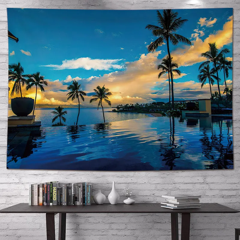 VIKAMA Kokospalme, Palme, Wandteppich, Schlafsaal, Nachttisch, Camping, Winddekoration, Ins Zimmer, Meer, Strand, Tapete, Heimdekoration