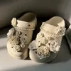Luxus Vintage Perle Schuh Charms für Sandalen Elegante Perle Kette Sandalen Zubehör All-match Mode