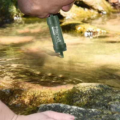 Westtune Outdoor Survival or Emergency Supplies Mini Water Filter Straw Camping Purified Water Portable Hiking Water Purifier