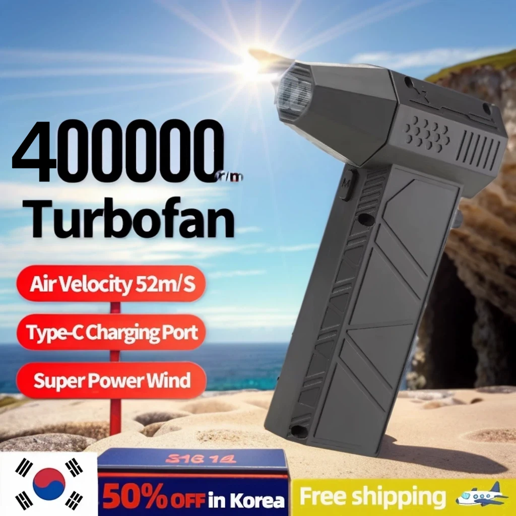 Violent Fan, 400.000 U/min, leistungsstarkes Luftgebläse, Staubsauger, Typ-C-Aufladung, starke Winde, 53 m/s, bürstenloser Turbo-Jet-Gebläse ﻿ Image