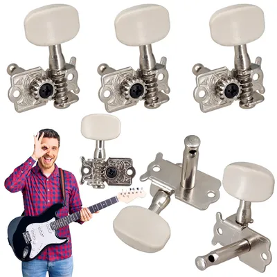6Pcs Akustische Gitarre Offene String Taste Metall Gitarre Maschine Kopf Key Peg Tuner Mechaniken für Folk Akustische Gitarre