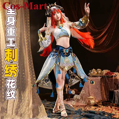 Cos-Mart Spiel Genshin Impact Nilou Cosplay Kostüm Western Region Tänzerin Süßes elegantes Kleid Aktivität Party Rollenspiel Kleidung Image