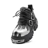 2025 frau Turnschuhe Neue Punk Stil Frauen Schuhe Gothic Ankle Rock Stiefel Lace-up Ferse Höhe
