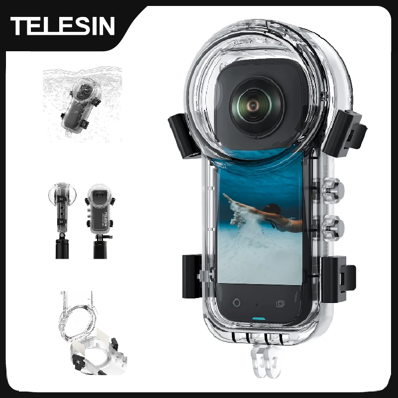 TELESIN Wasserdichte Fall Für Insta360 X4 Unterwasser 50M Unsichtbare Tauchen Gehäuse Abdeckung Dive Shell Für Insta360 Zubehör Image