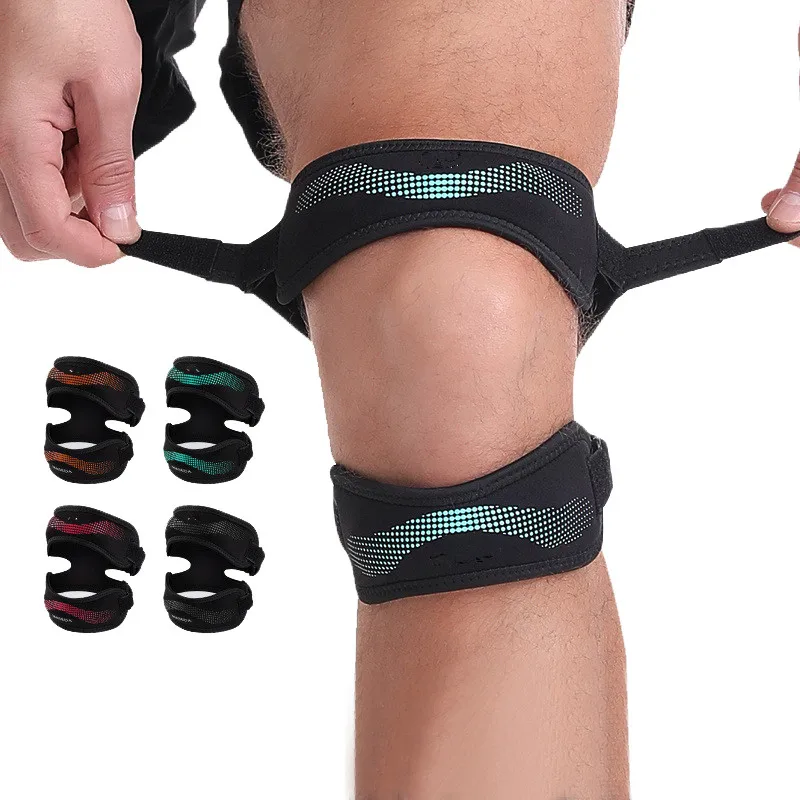 Verstellbare Kniebandage, Patellagurt, Sehnenstabilisator, Stützband zur Linderung von Knieschmerzen, Gelenkschmerzen, Kniegürtel mit Gelkissen Image
