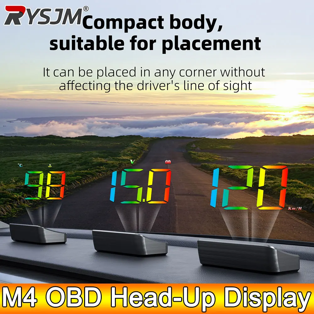 AD M4 OBD HUD Auto Head-up Display Windschutzscheibe KMH Digitale Elektronische Tacho GPS System Projektor Innen Trim Accesorios Image