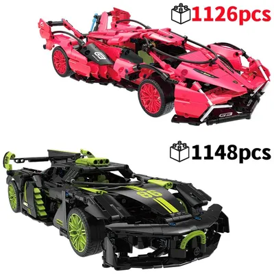 Technisches MOC-Rennwagen-Modell, Bausteine-Set, kreative Montagesteine, Supercar, Tischdekoration, Geschenk für Erwachsene und Kinder ab 3 Jahren Image