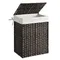 SONGMICS Laundry Hamper with Lid, 23.8 Gallon (90 L) Synthetic Rattan Clothes Laundry Basket with Lid and Handles, Foldable