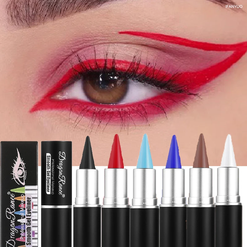 12 Farben Matte Eyeliner Bleistift Wischfest Lazy Lidschatten Creme Textur Einfache Färbung Eye Liner Stift Schwarz Weiß Grün Augen Make-Up Image