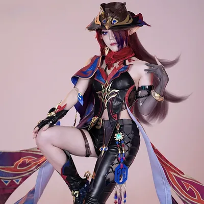 Chasca Cosplay Kostüm Perücke Genshin Impact Uniform Hut Ohrringe Ring Natlan Halloween Party Con Image