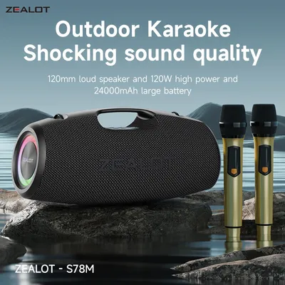 ZEALOT-S78M Karaoke Tragbarer Bluetooth-Lautsprecher, kabelloser tragbarer Lautsprecher mit 1–2 Image