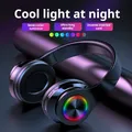 Cuffie Cuffie da gioco Blutooth Surround Sound Stereo Auricolare wireless USB con microfono Cuffie per PC portatile con luce colorata