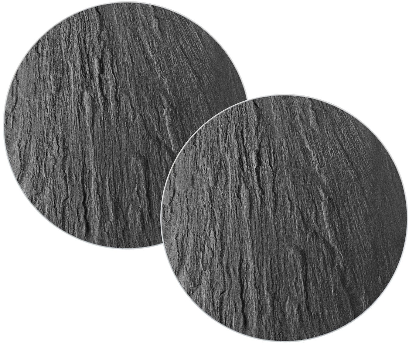 Topfuntersetzer WENKO "Schiefer", schwarz, H:0,8cm Ø:20cm, Glas, Silikon, Untersetzer, Topfuntersetzer, Topfunterlage aus gehärtetem Glas, Schiefer-Optik, für Töpfe & Pfannen Image