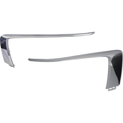 Replacement Bumper Trim Chrome, Front, Driver & Passenger Side, Upper, 1-year unlimited-mileage warranty SET-RM01590057