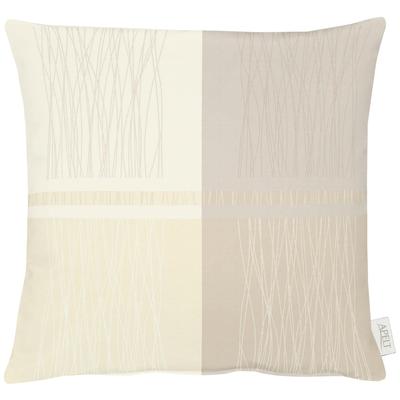 Dekokissen APELT "COMO" Gr. 1, beige (creme, kariert), B:49cm L:49cm, Polyester, Dekokissen_Sitzkissen_Kissenhüllen, Kissenhülle ohne Füllung, 1 Stück Image