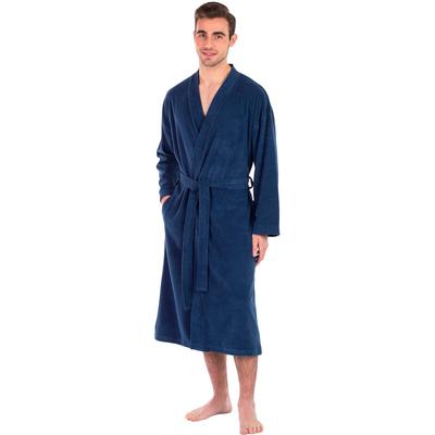 Bademantel FRAMSOHN FROTTIER "Leichter Bademantel Herren" Gr. XL, blau (jeansblau), L:120cm in Gr. XL, Jersey, Hausmäntel, Besonders leichter Jerseybademantel Image