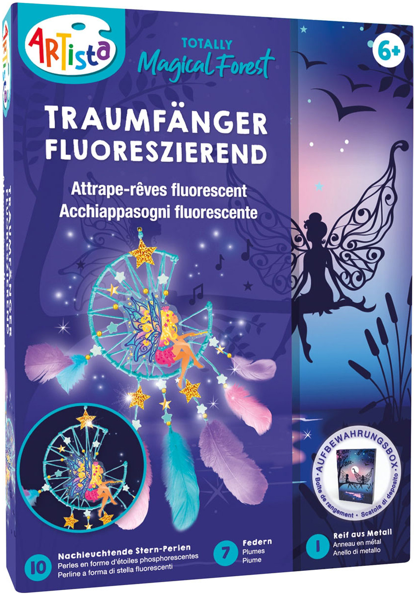 Kreativset ARTISTA "Traumfänger fluoreszierend", bunt, Kreativsets, Kinder, Karton, Kunststoff, Metall