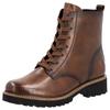 Schnürboots REMONTE, Damen, Gr. 44, braun (mahagoni), Leder, Lederimitat, unifarben, klassisch, Schuhe, Blockabsatz, Schnürstiefelette im Used Look