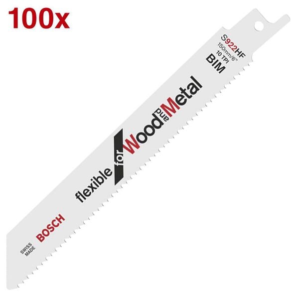 BOSCH Säbelsägeblätter »S 922 HF Flexible for Wood and Metal« 100 Stück braun Image