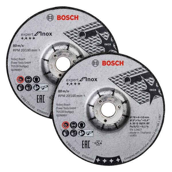 BOSCH 2er-Pack Schruppscheiben »EXPERT for Inox« 7.6 cm silber Image