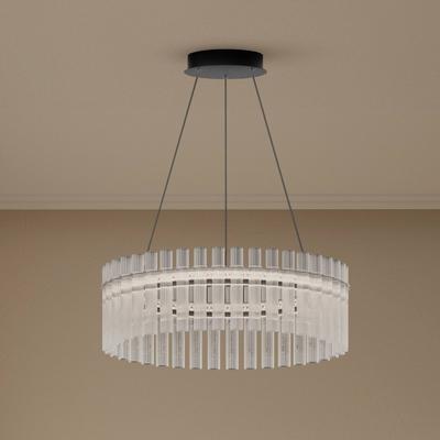 Lucande LED-Hängeleuchte Luma, Ring, schwarz, Glas, Ø 60cm Image