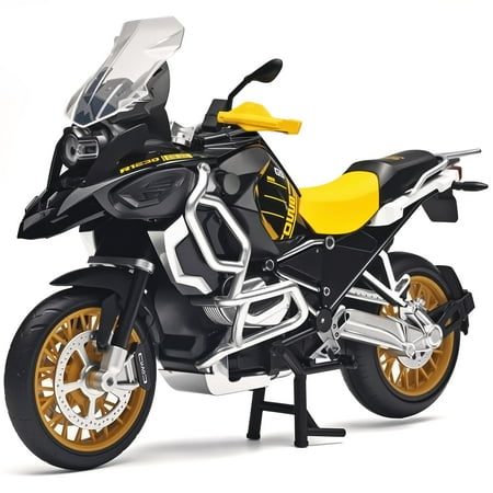 CHUNYAN Boy Diecast Motorcycle Model Kit 1/12 Scale R1250 GS ADV Model Motorcycles Toy Front Wheel Can Be Steered Left and Right Toys for boy3-5(Blue)