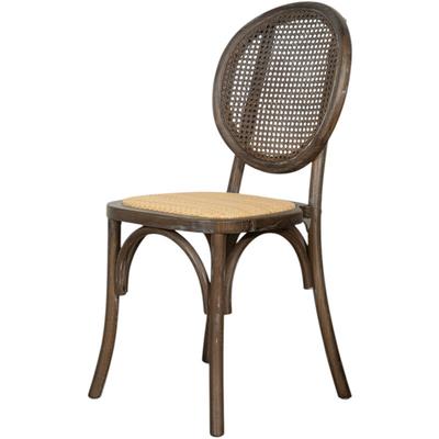 Stuhl aus Holz und Rattan 92x48x43 cm Rustikale Stühle Küchenstuhl Esszimmerstühle Moderne Stühle Image