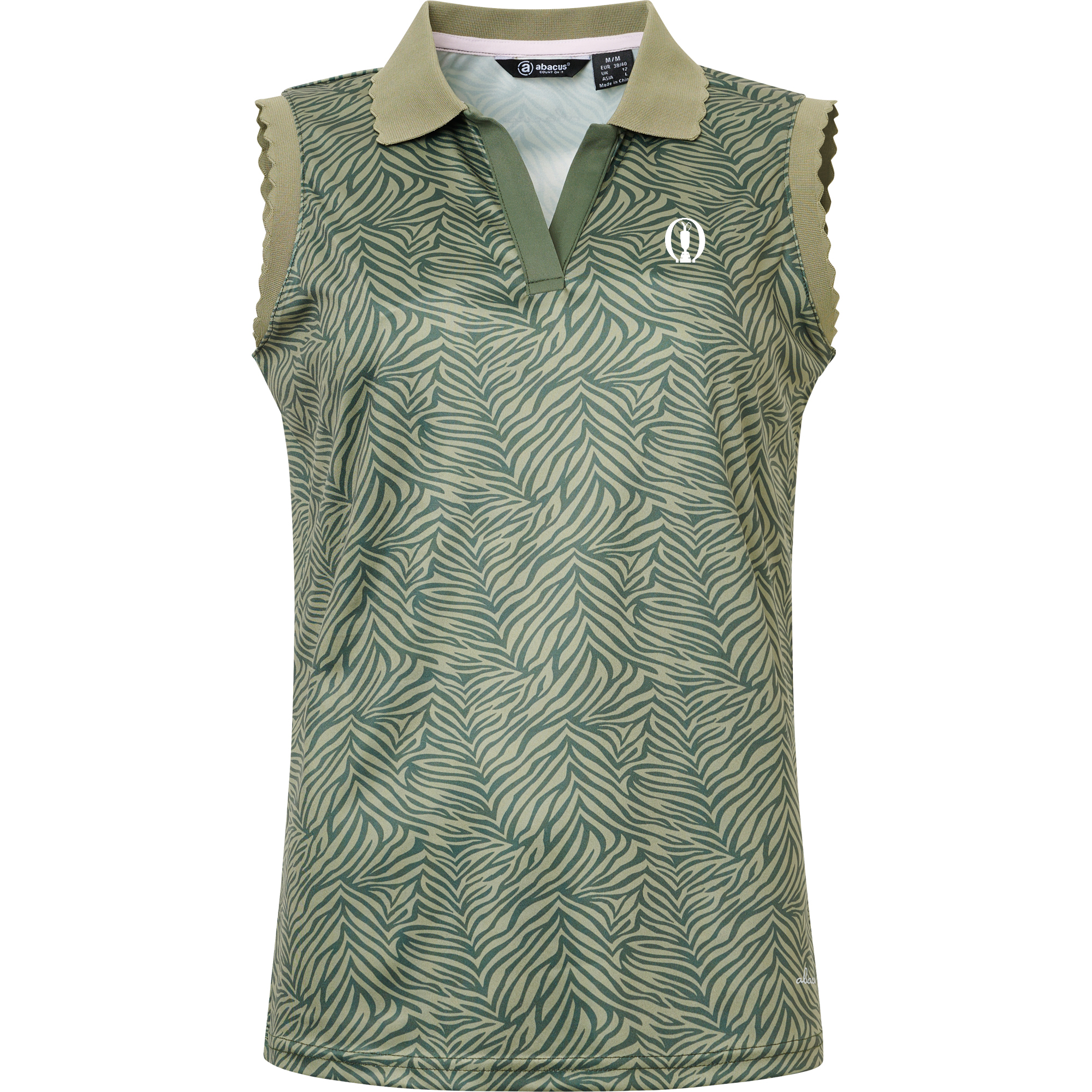 The Open Abacus Victoria Sleeveless Organic Print Polo - Grün - Damen Image