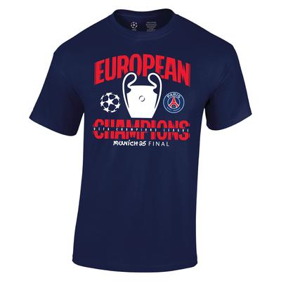 PSG UCL Champions 2025 Europameister Grafik T-Shirt - Marineblau - Kinder Image