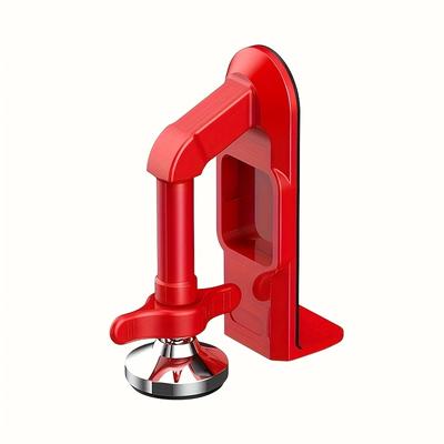 TEMU 1pc Heavy Duty Metal - Anti-theft Security Door Blocker, Portable Bottom-mounted Safety Lock Brace For Hotel, Apartment, Travel & Commercial Use, Hotel Room Essentials, Red , Sturdy Construction Image