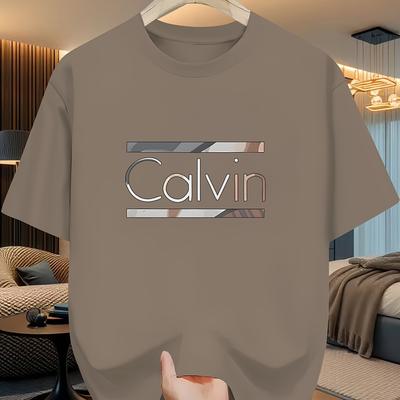 "TEMU Men's Breathable Mesh T-shirt With Stylish "" Print - Casual Summer Tee, Lightweight & Comfortable, White With Design, Casual Attire, Breathable Clothing | Modern |" Image