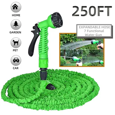 25FT-200FT Garden Hose Expandable Magic Water Pipes Home Garden Daily Watering Tools High-Pressure Car Wash Cleaning Water Gun