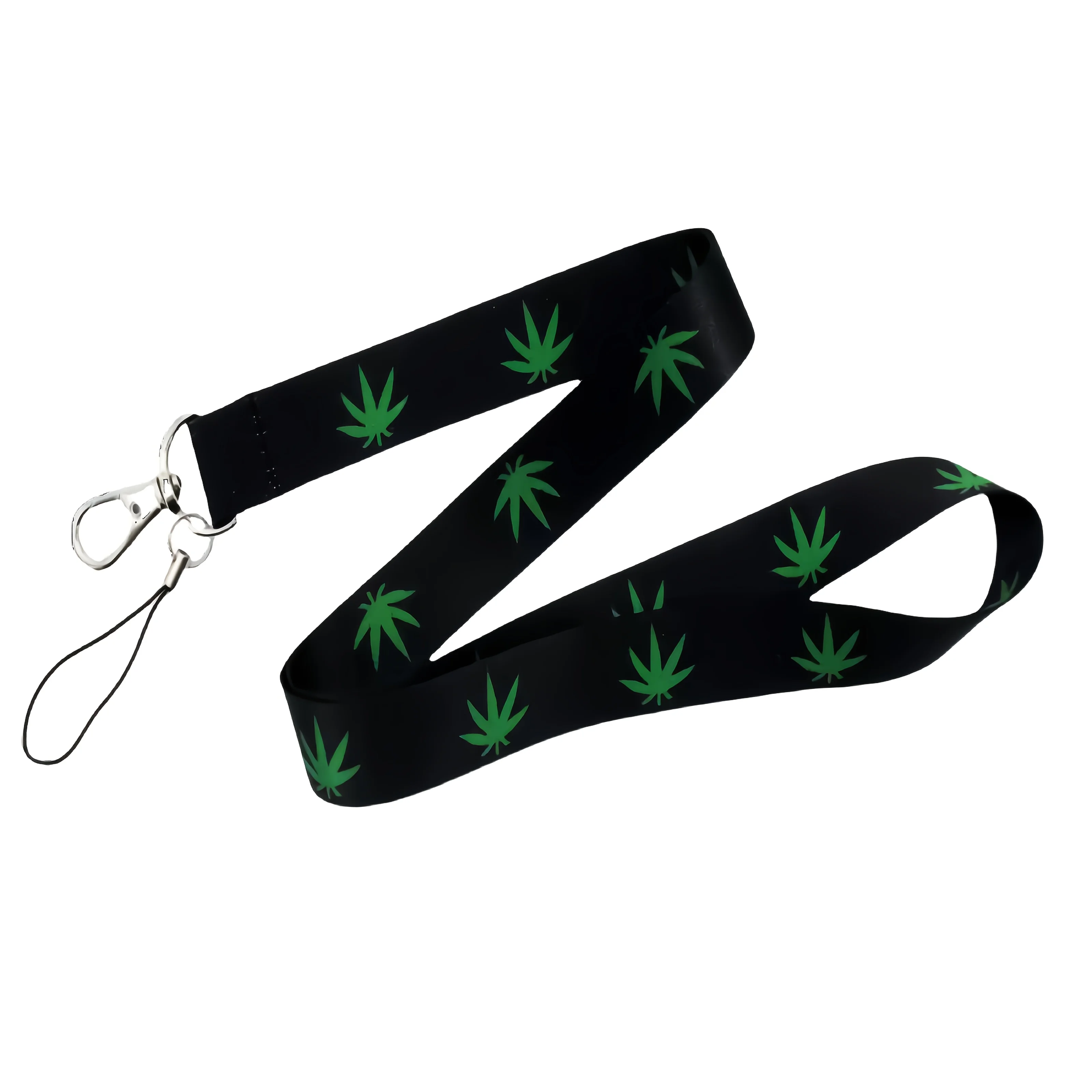 Tropisches Ahornblatt-Lanyard und Armband-Set, schlechte Lanyard aus Polyesterfaser, Schlüsselanhänger-Lanyard, Ausweis- und Schlüssel-Handy-Lanyard Image