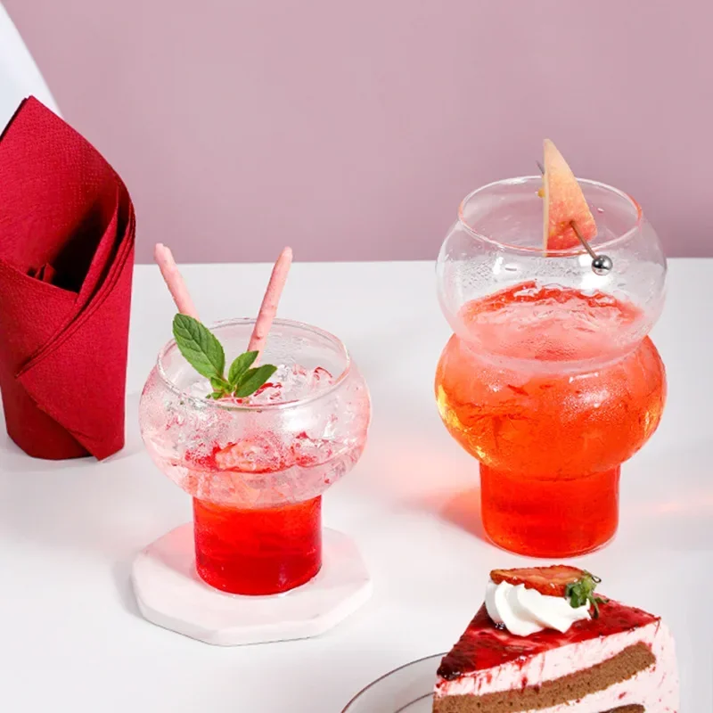 Joghurtbecher, hitzebeständig, Cocktailglas, Kaffeebecher, transparente Glastasse, Whiskey, Wein, Zuhause, Café, Trinkgeschirr Image