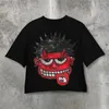 Mode Straße Paar Grafik Y2k Tops Cartoon Dämon Grafik T-Shirt Gedruckt Extra Große Gothic Streetwear Gothic Große Größe