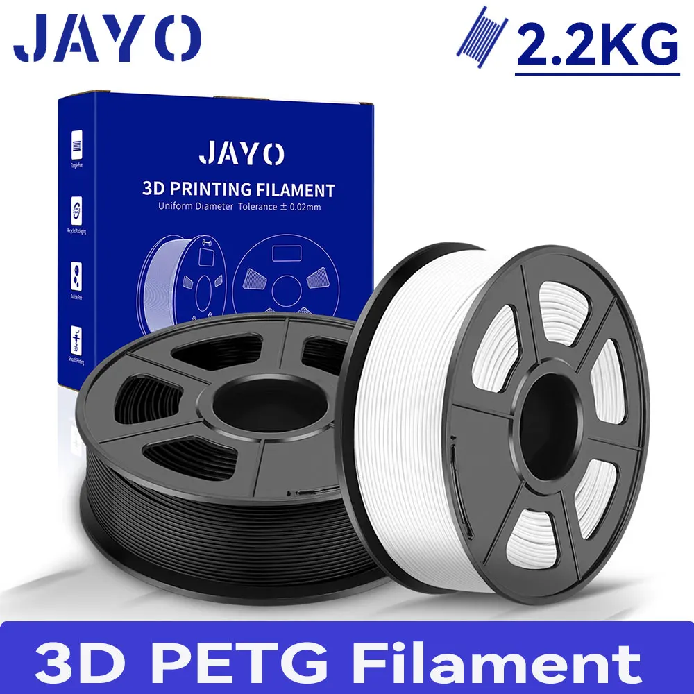 JAYO 2,2 KG 3D PETG/PETG Transparentes Filament 1,75 mm Filament für Bambu FDM 3D-Drucker PETG Ordentlich gewickeltes 3D-Druckmaterial Image