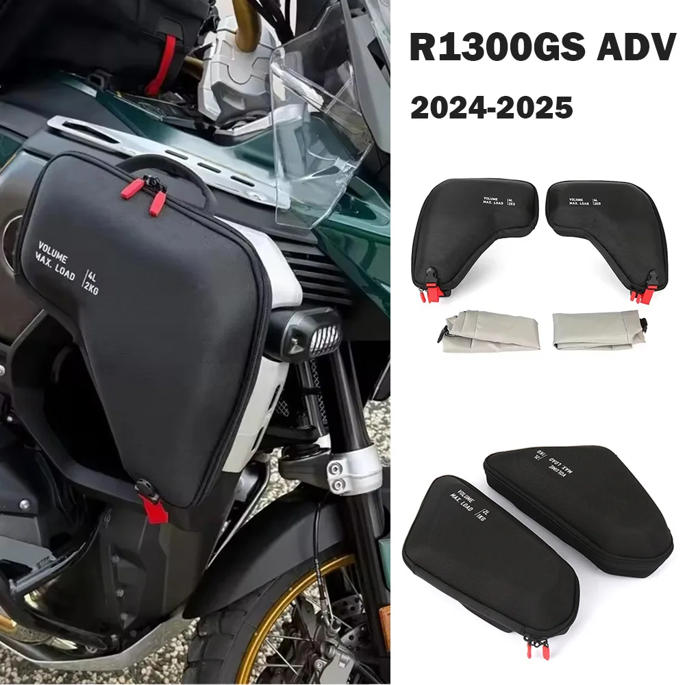 Neu Für BMW R1300GS Adventure R1300GS ADV 2024 2025 Motorrad Kraftstoff Tank Tasche 4L Kühler Seite Taschen 2L rahmen Lagerung Satteltasche Image