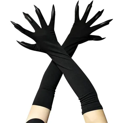 40 cm Spandex Halloween Cosplay Zwang Modische Persönlichkeit Stretch Geisterklaue Lange Nagelhandschuhe Bühnenaufführung Solide Image