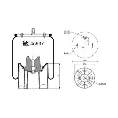 Febi Bilstein Federbalg, Luftfederung [Hersteller-Nr. 45937] Image