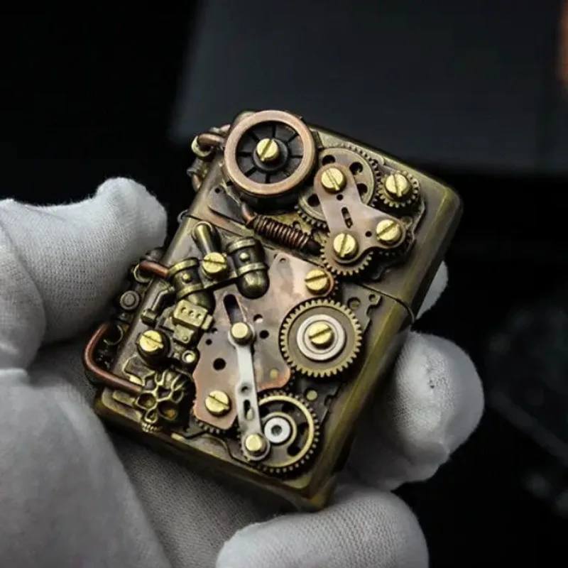 Zorro Kerosin Feuerzeug Original Steam Punk Gear Linkage Feuerzeug reines manuelles Schweißprozess Image