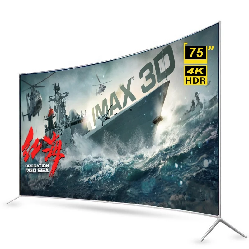 75-Zoll-Smart-TV 4K Ultra-High-Definition-LED-Bildschirm mit gebogenem Bildschirm Image
