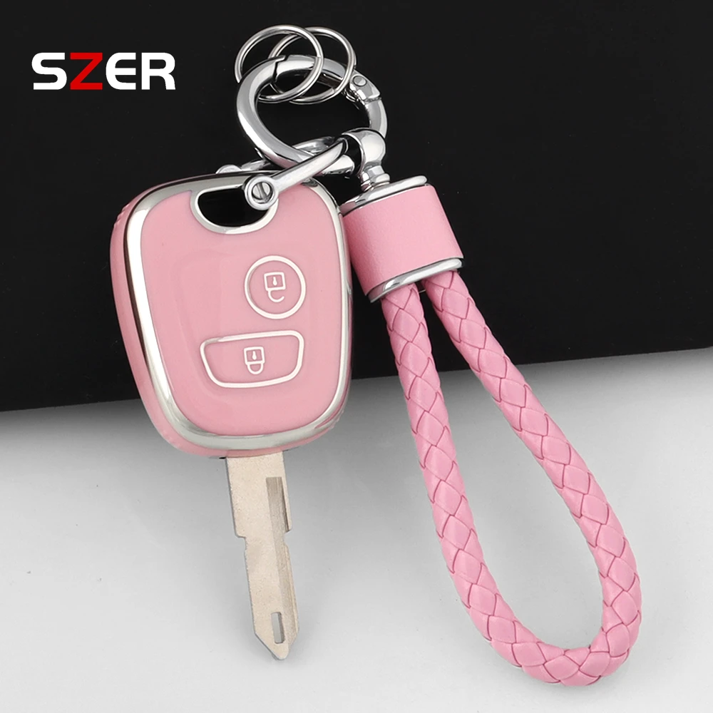 Für Peugeot 107 206 207 307 Für Citroen C1 C2 C3 C4 Für Toyota Aygo 2 Taste TPU Auto Smart Key fall Abdeckung Geschützt Schlüsselbund Fob Image