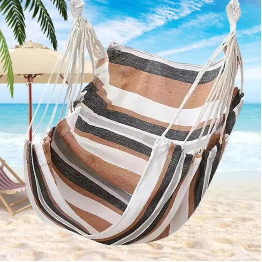 Hängematte Schaukel Sitz Outdoor Hängematte Stuhl Einzigen Breiten Dicken Leinwand Strand Outdoor Camping Freizeit Tragbare Schlafsaal Schaukel Stuhl