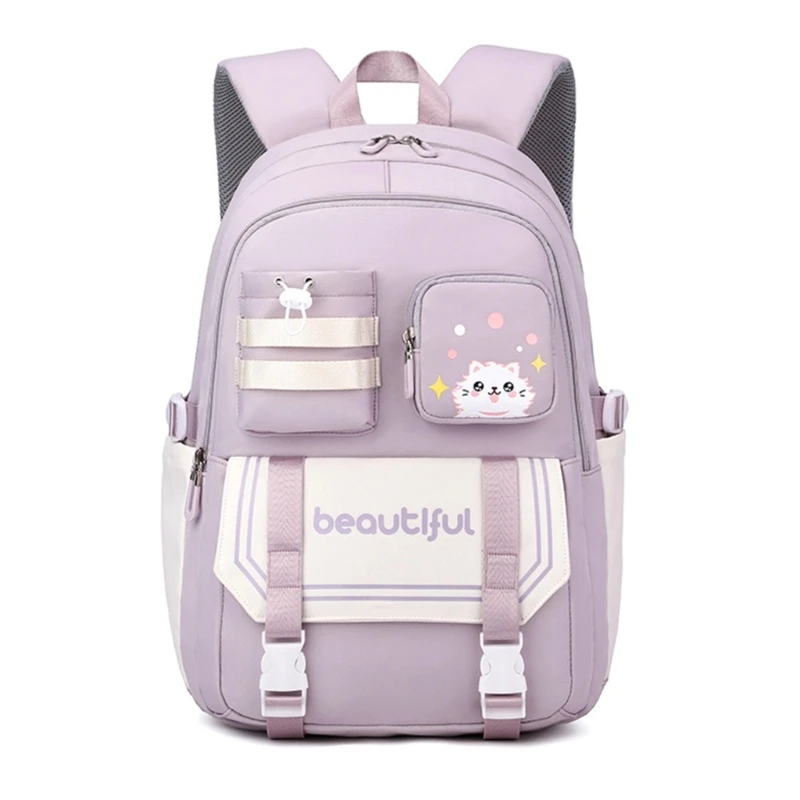 Sac à dos d'école spacieux pour étudiants, sac à dos décontracté, sac de livre à la mode pour filles, sacs d'école pour étudiants, sac de grande capacité