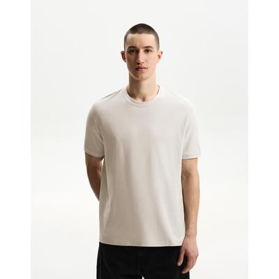 Bershka Textured Short Sleeve T-Shirt Men M Stone