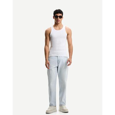Bershka Tapered Jeans Men 31 Light Blue