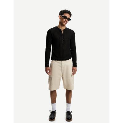 Bershka Cargo Bermuda Shorts Men 34 Sand